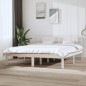 vidaXL Estructura de cama de madera maciza de pino blanco 160x200 cm vidaXL Estructura de cama de madera maciza de pino blanco 160x200 cm