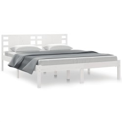 vidaXL Estructura de cama de madera maciza de pino blanco 160x200 cm