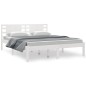 vidaXL Estructura de cama de madera maciza de pino blanco 160x200 cm vidaXL Estructura de cama de madera maciza de pino blanco 160x200 cm
