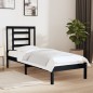 vidaXL Estructura cama madera maciza individual negro 75x190 cm vidaXL Estructura cama madera maciza individual negro 75x190 cm