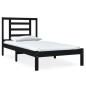 vidaXL Estructura cama madera maciza individual negro 75x190 cm vidaXL Estructura cama madera maciza individual negro 75x190 cm