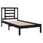 vidaXL Estructura cama madera maciza individual negro 75x190 cm vidaXL Estructura cama madera maciza individual negro 75x190 cm