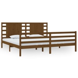 vidaXL Estructura de cama madera maciza de pino marrón miel 200x200 cm