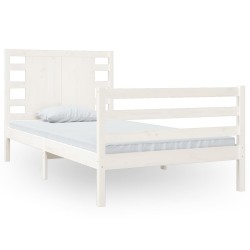 vidaXL Estructura de cama madera maciza de pino blanca 100x200 cm