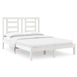 vidaXL Estructura cama pequeña doble madera maciza blanco 120x190 cm