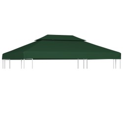 vidaXL Cubierta de repuesto de cenador 310 g/m² verde 3x4 m