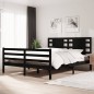 vidaXL Estructura de cama de madera maciza de pino negro 160x200 cm vidaXL Estructura de cama de madera maciza de pino negro 160x200 cm