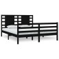 vidaXL Estructura de cama de madera maciza de pino negro 160x200 cm vidaXL Estructura de cama de madera maciza de pino negro 160x200 cm