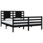 vidaXL Estructura de cama de madera maciza de pino negro 160x200 cm vidaXL Estructura de cama de madera maciza de pino negro 160x200 cm