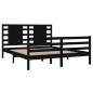 vidaXL Estructura de cama de madera maciza de pino negro 160x200 cm vidaXL Estructura de cama de madera maciza de pino negro 160x200 cm