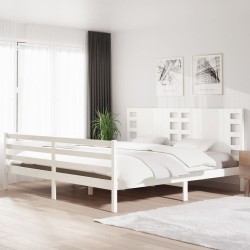 vidaXL Estructura de cama madera maciza de pino blanca 200x200 cm