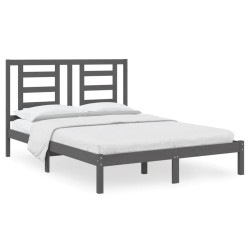 vidaXL Estructura de cama de madera maciza de pino gris 140x200 cm