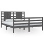 vidaXL Estructura de cama de madera maciza de pino gris 160x200 cm vidaXL Estructura de cama de madera maciza de pino gris 160x200 cm