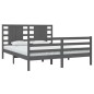 vidaXL Estructura de cama de madera maciza de pino gris 160x200 cm vidaXL Estructura de cama de madera maciza de pino gris 160x200 cm