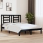 vidaXL Estructura de cama de madera maciza de pino negra 140x200 cm