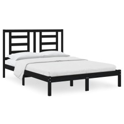 vidaXL Estructura de cama de madera maciza de pino negra 140x200 cm