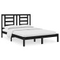 vidaXL Estructura de cama de madera maciza de pino negra 140x200 cm
