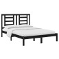 vidaXL Estructura de cama de madera maciza de pino negra 140x200 cm