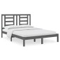 vidaXL Estructura de cama doble madera maciza de pino gris 135x190 cm vidaXL Estructura de cama doble madera maciza de pino gris 135x190 cm