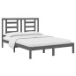 vidaXL Estructura de cama doble madera maciza de pino gris 135x190 cm vidaXL Estructura de cama doble madera maciza de pino gris 135x190 cm