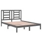 vidaXL Estructura de cama doble madera maciza de pino gris 135x190 cm vidaXL Estructura de cama doble madera maciza de pino gris 135x190 cm