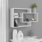 vidaXL Estantes pared madera contrachapada blanco brillo 104x20x58,5cm