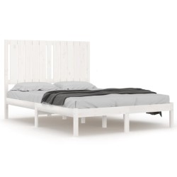 vidaXL Estructura de cama madera maciza blanco 120x190 cm