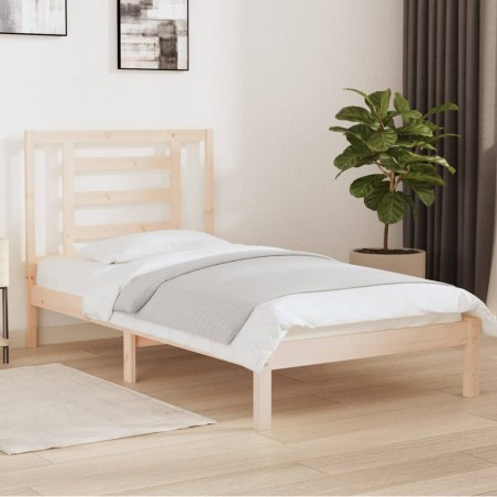 vidaXL Estructura de cama de madera maciza de pino 90x200 cm