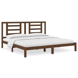 vidaXL Estructura de cama madera maciza de pino marrón miel 200x200 cm