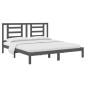 vidaXL Estructura de cama madera maciza super king gris 180x200 cm