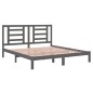 vidaXL Estructura de cama madera maciza super king gris 180x200 cm