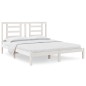 vidaXL Estructura de cama de madera maciza de pino blanco 160x200 cm