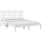 vidaXL Estructura de cama de madera maciza de pino blanco 160x200 cm