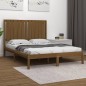 vidaXL Estructura de cama madera maciza marrón miel 120x190 cm vidaXL Estructura de cama madera maciza marrón miel 120x190 cm