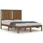 vidaXL Estructura de cama madera maciza marrón miel 120x190 cm vidaXL Estructura de cama madera maciza marrón miel 120x190 cm