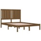 vidaXL Estructura de cama madera maciza marrón miel 120x190 cm vidaXL Estructura de cama madera maciza marrón miel 120x190 cm