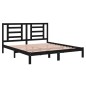 vidaXL Estructura de cama madera maciza super king negro 180x200 cm vidaXL Estructura de cama madera maciza super king negro 180x200 cm