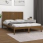 vidaXL Estructura de cama madera maciza de pino marrón miel 140x200 cm vidaXL Estructura de cama madera maciza de pino marrón miel 140x200 cm