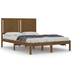 vidaXL Estructura de cama madera maciza de pino marrón miel 140x200 cm