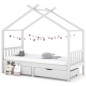 vidaXL Estructura cama niños y cajones madera maciza blanca 90x200 cm vidaXL Estructura cama niños y cajones madera maciza blanca 90x200 cm