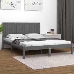 vidaXL Estructura de cama de madera maciza de pino gris 200x200 cm