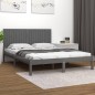 vidaXL Estructura de cama de madera maciza de pino gris 200x200 cm vidaXL Estructura de cama de madera maciza de pino gris 200x200 cm