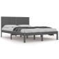 vidaXL Estructura de cama de madera maciza de pino gris 200x200 cm vidaXL Estructura de cama de madera maciza de pino gris 200x200 cm