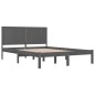 vidaXL Estructura de cama de madera maciza de pino gris 200x200 cm vidaXL Estructura de cama de madera maciza de pino gris 200x200 cm