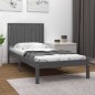 vidaXL Estructura de cama madera maciza de pino gris 90x200 cm vidaXL Estructura de cama madera maciza de pino gris 90x200 cm