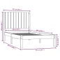 vidaXL Estructura de cama madera maciza de pino gris 90x200 cm vidaXL Estructura de cama madera maciza de pino gris 90x200 cm