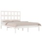 vidaXL Estructura de cama matrimonial madera de pino blanca 135x190 cm