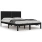 vidaXL Estructura de cama de madera maciza de pino negro 200x200 cm vidaXL Estructura de cama de madera maciza de pino negro 200x200 cm
