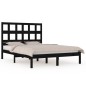 vidaXL Estructura de cama madera maciza de pino negro 120x200 cm vidaXL Estructura de cama madera maciza de pino negro 120x200 cm