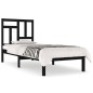 vidaXL Estructura de cama madera maciza de pino negra 90x200 cm vidaXL Estructura de cama madera maciza de pino negra 90x200 cm